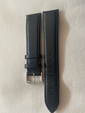 Black Leather Watch Strap with Silver Buckle Speidel Vintage 20mm (Pre-Owned)